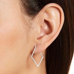 NEW Swarovski Nordstrom/Adornia geometric hoops
